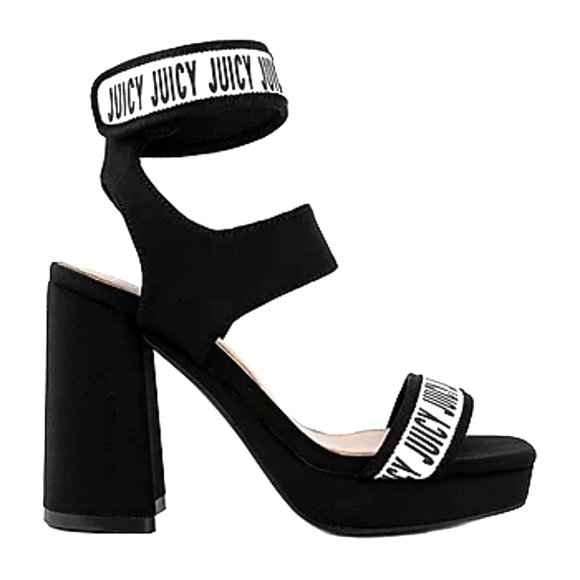 NIB! JUICY by JUICY COUTURE Women's Heeled Sandals in Black & White - Picture 2 of 6